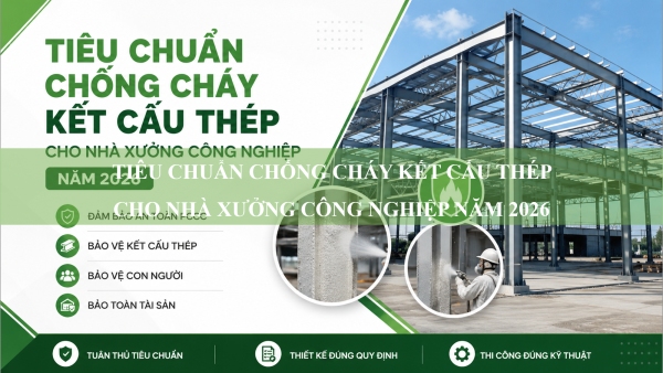 Tiêu chuẩn chống cháy kết cấu thép cho nhà xưởng công nghiệp năm 2026